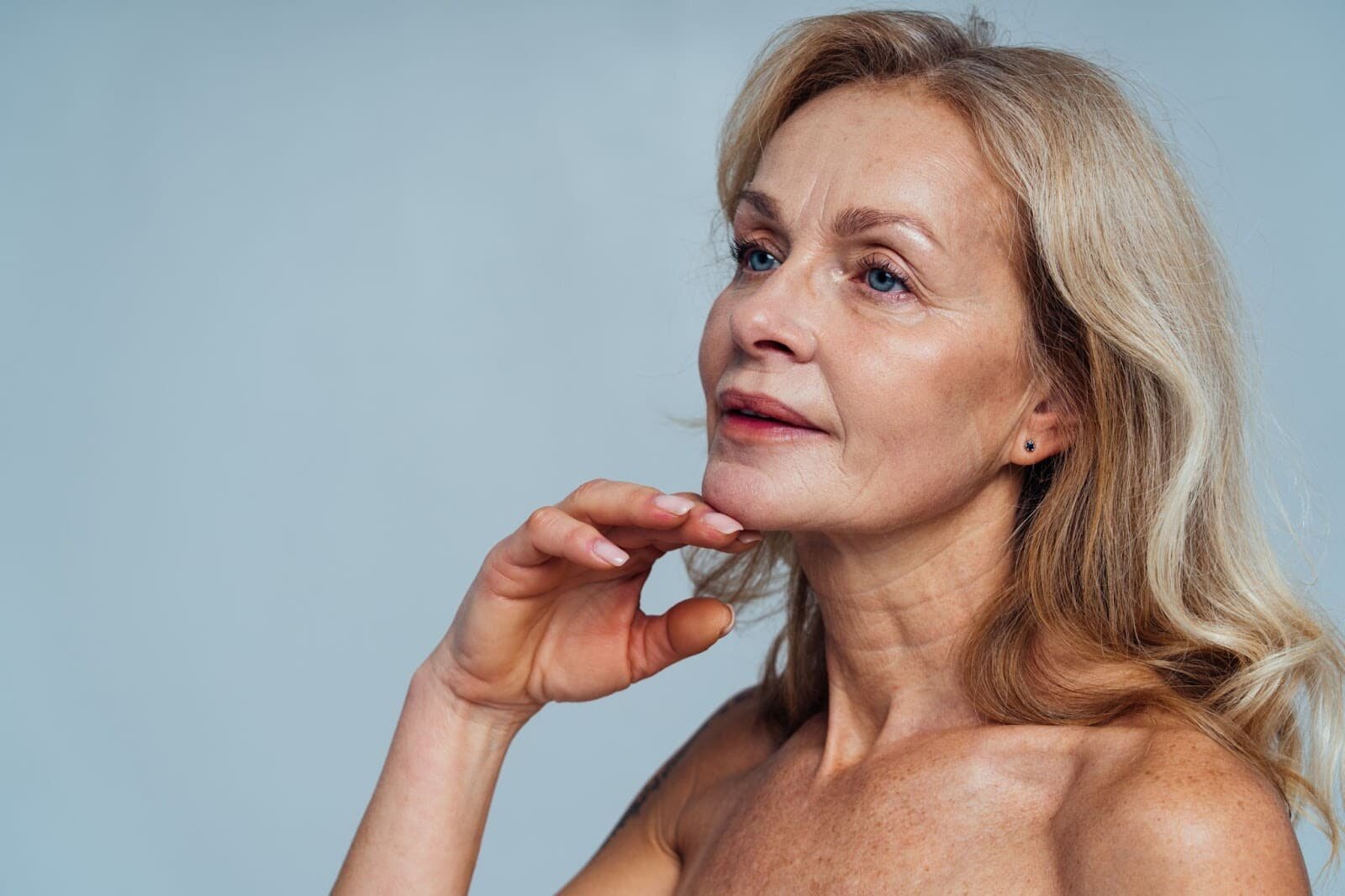 Woman with fresh, hydrated skin